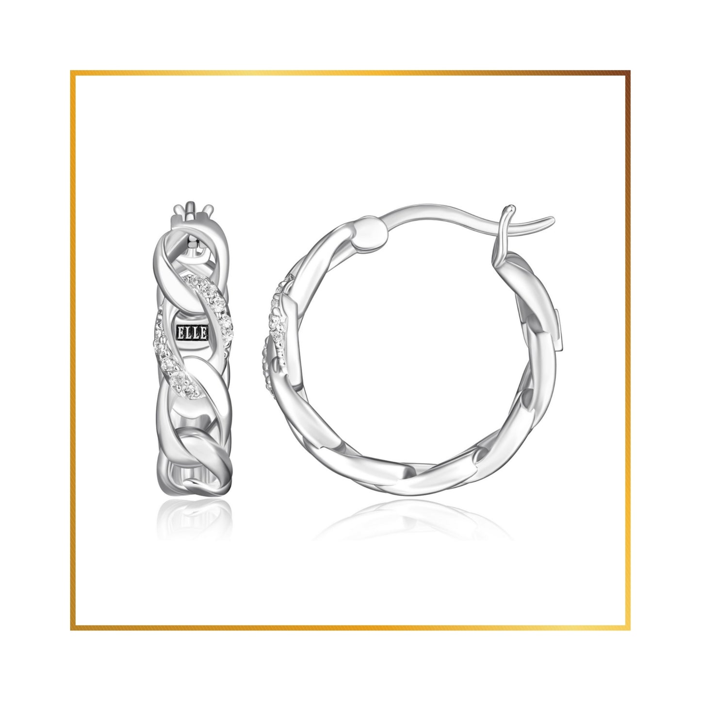 Boucle d'oreille Elle chaine cubics