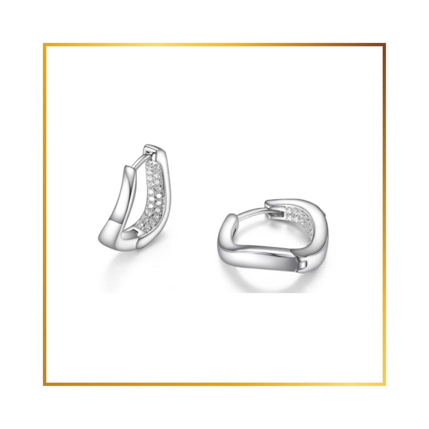 Boucle d'oreille Elle Huggies Vague cubics