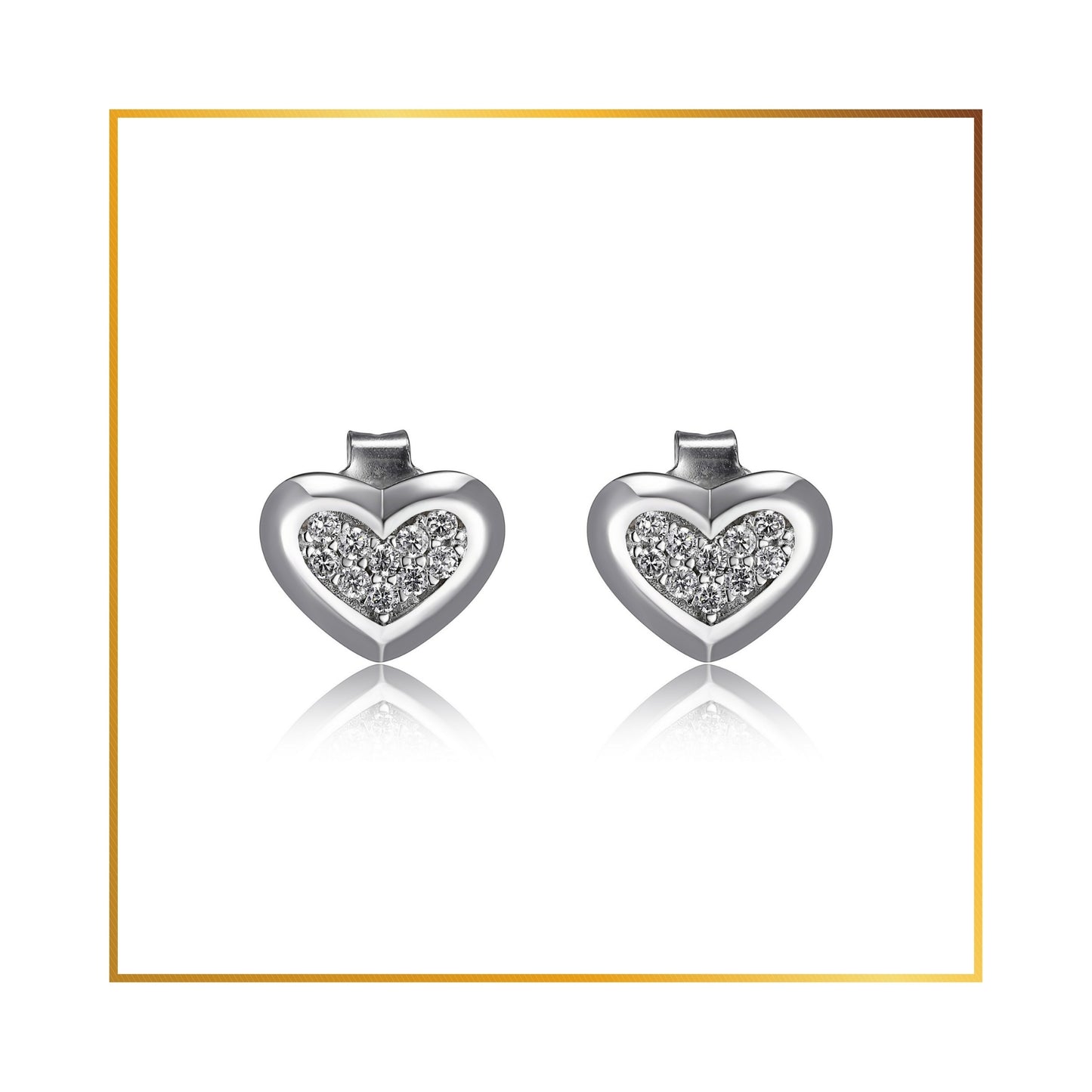 Boucle d'oreille Elle coeur cubics