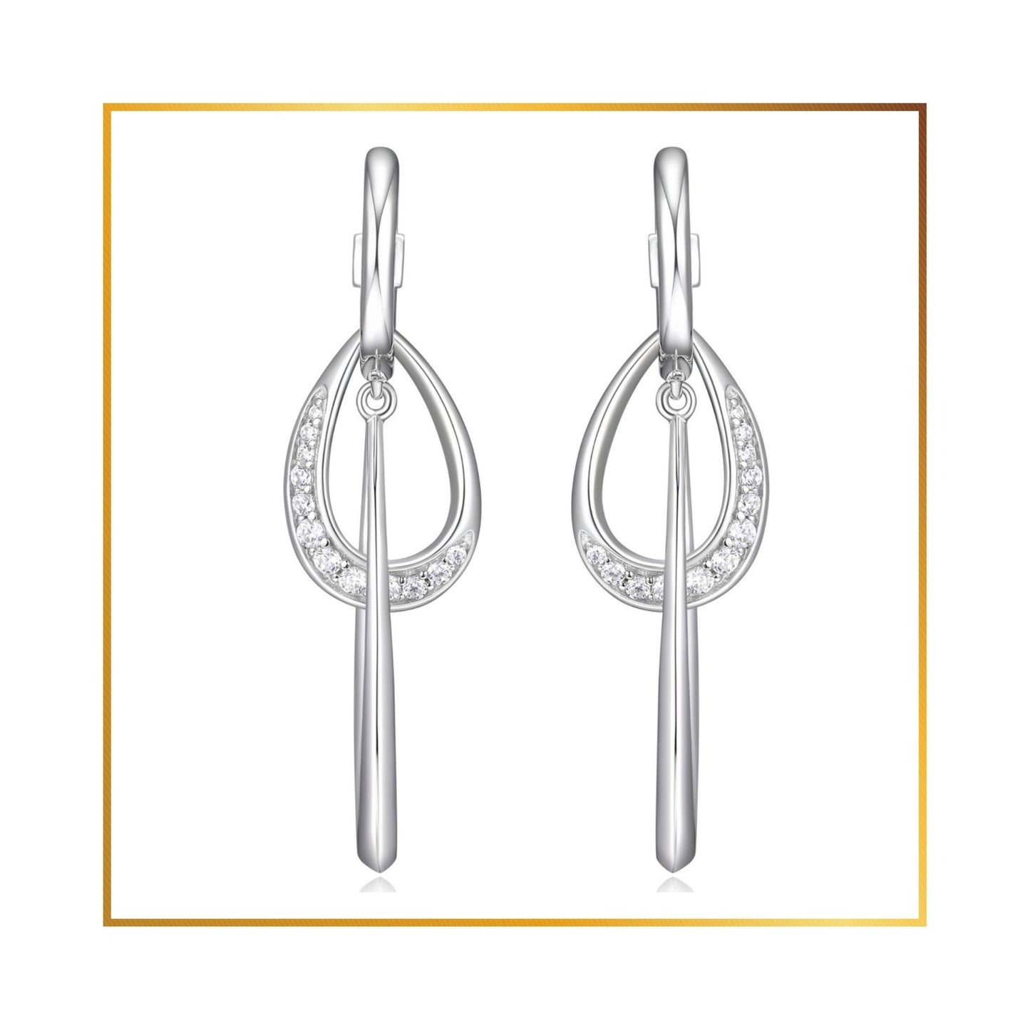 Boucle d'oreille Elle pendante goutte