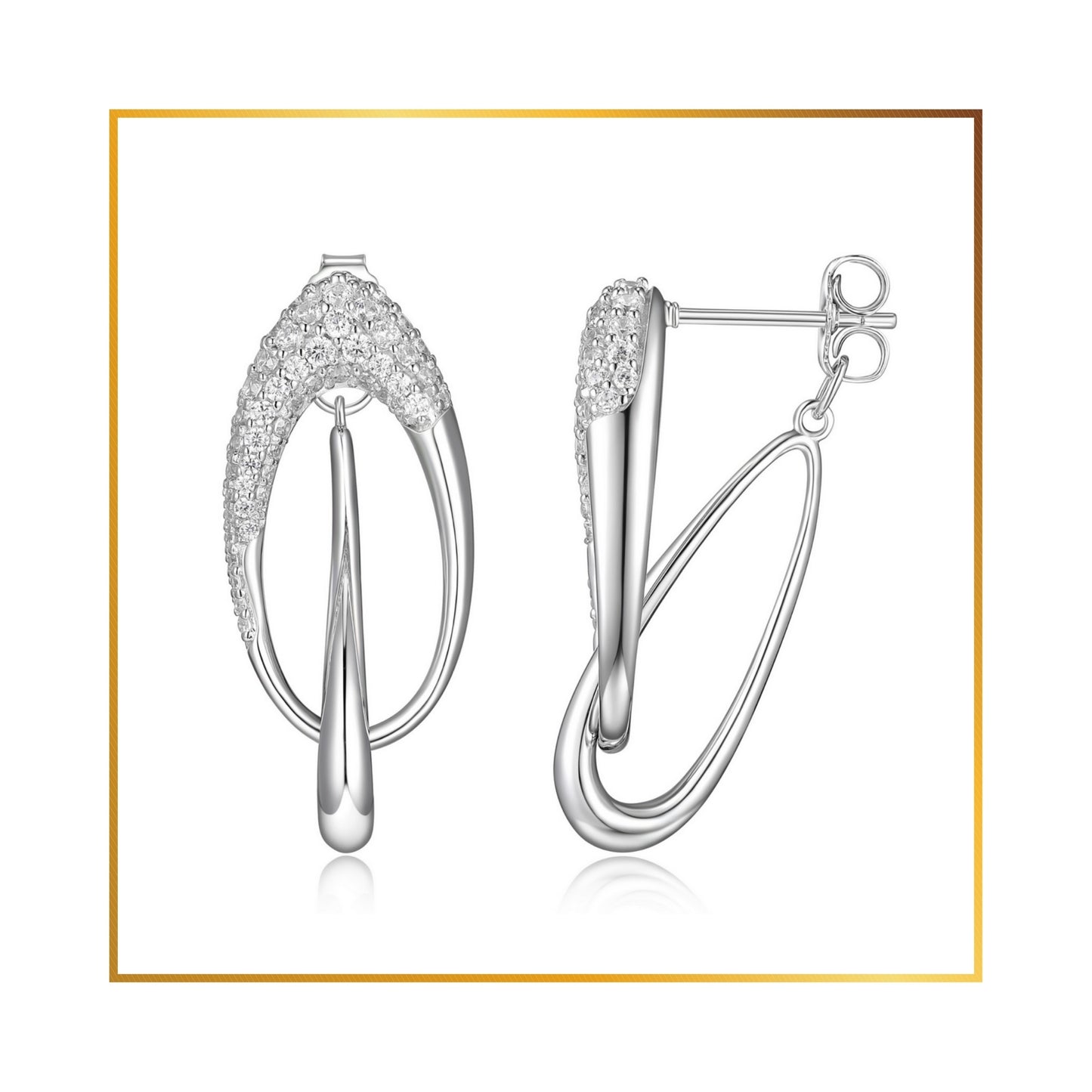 Boucle d'oreille Elle anneau double cubics