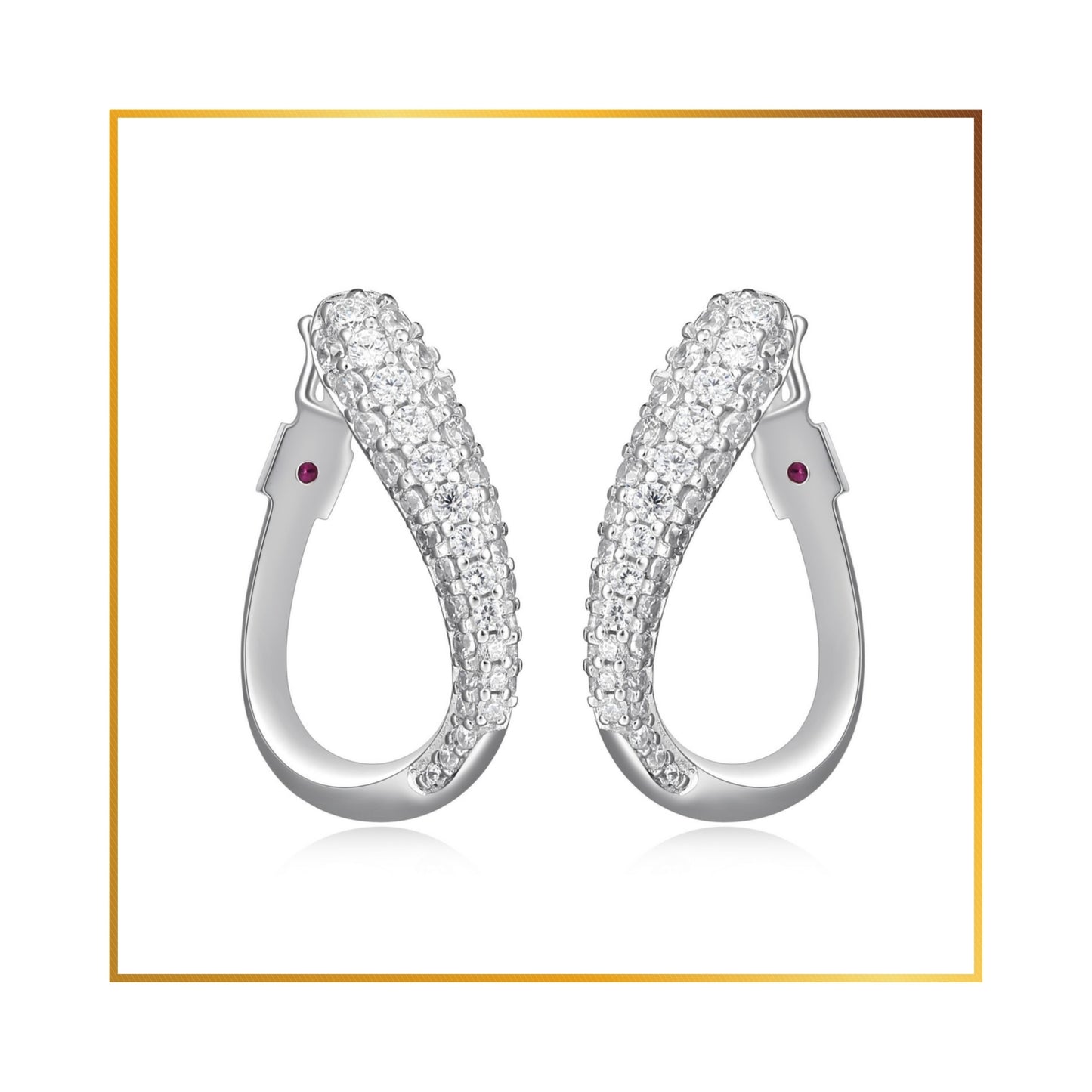 Boucle d'oreille Elle Anneau micro setting courbe