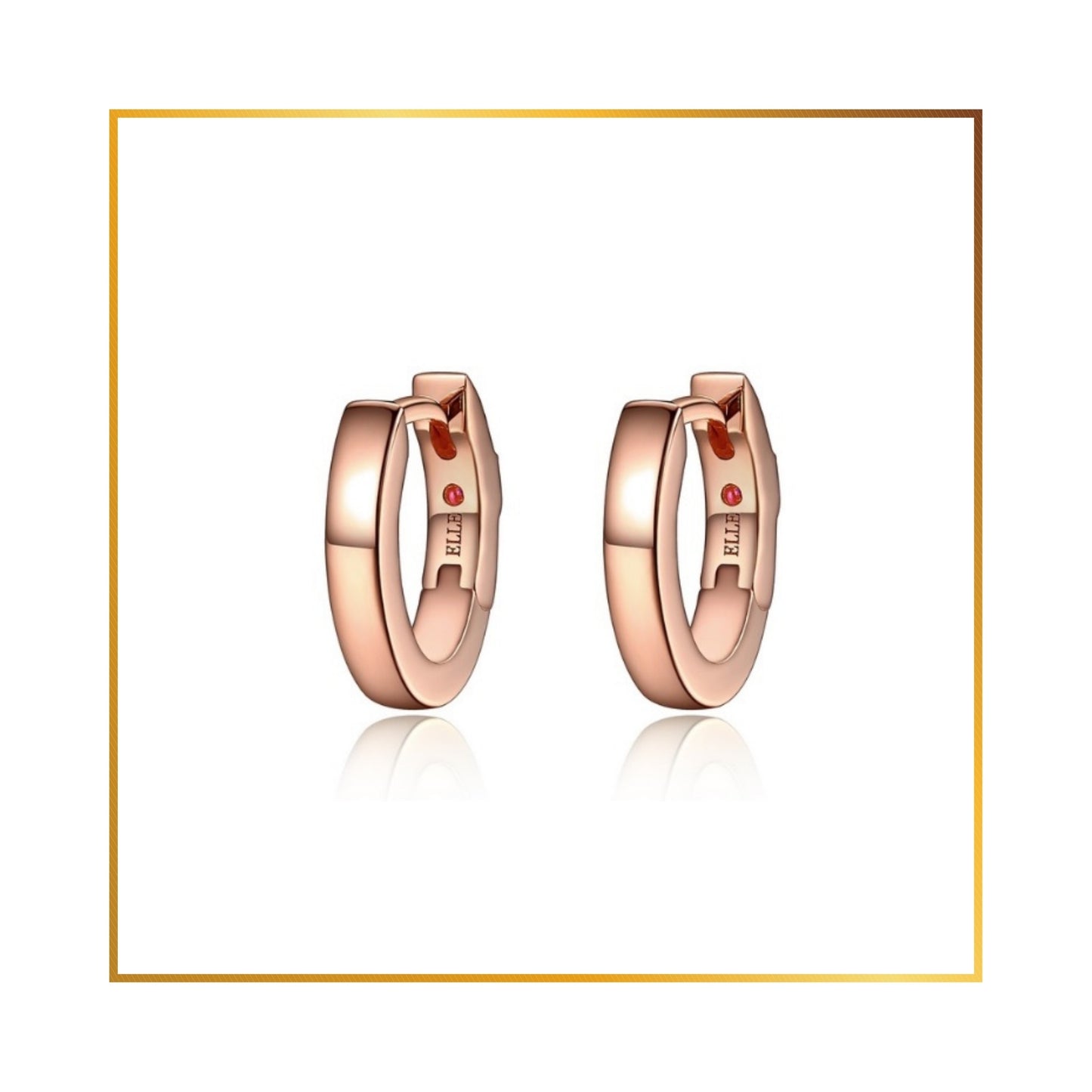 Boucle d'oreille Elle plaqué rose gold 9mm