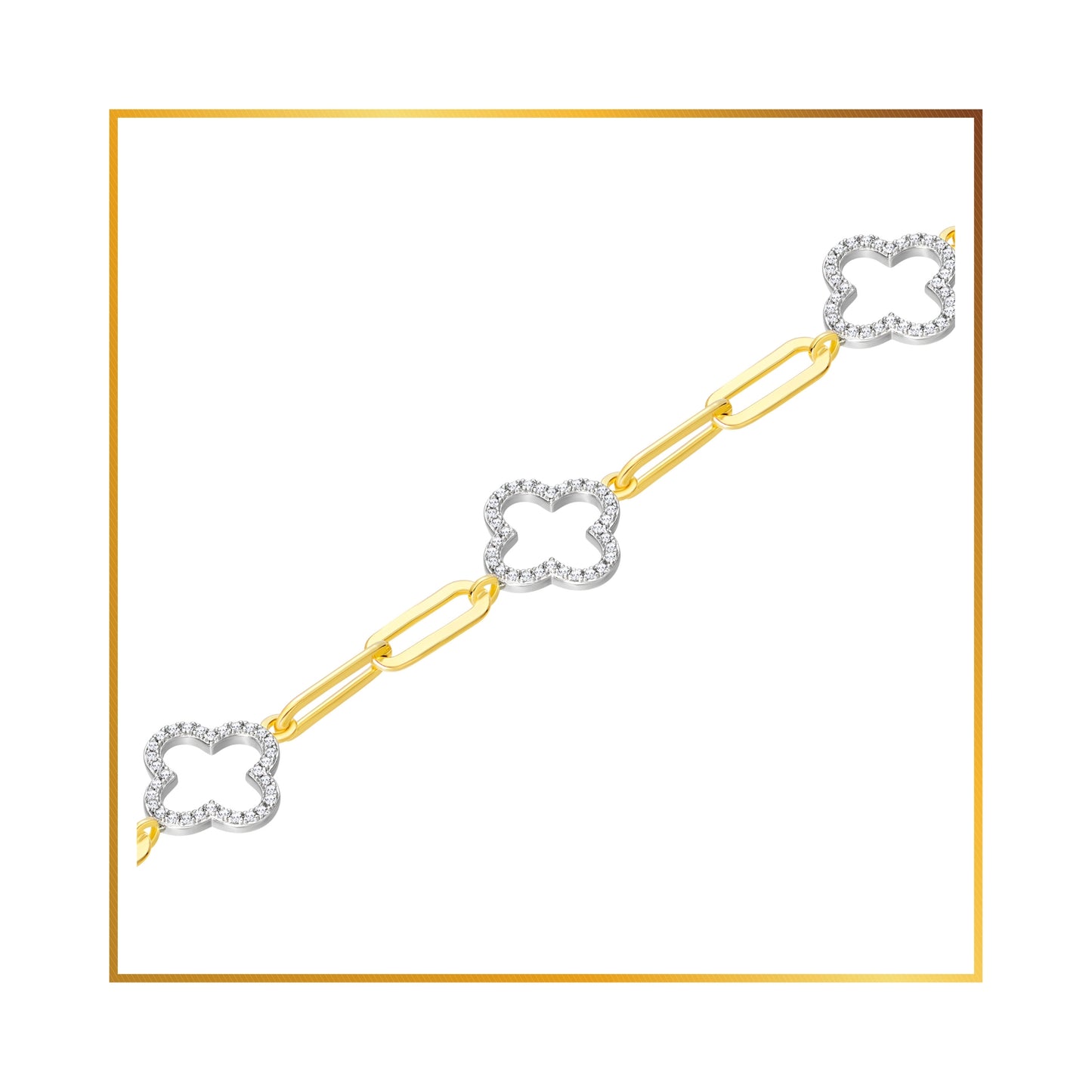 Bracelet trèfle cubic