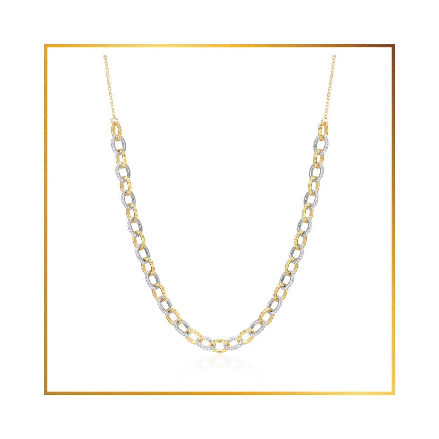 Chaine rolo maillon fancy cubic