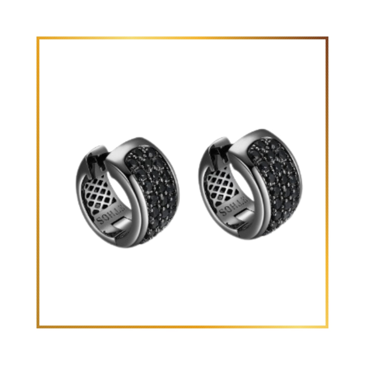 Boucle d'oreille Ethos Huggies Saphirs Noirs