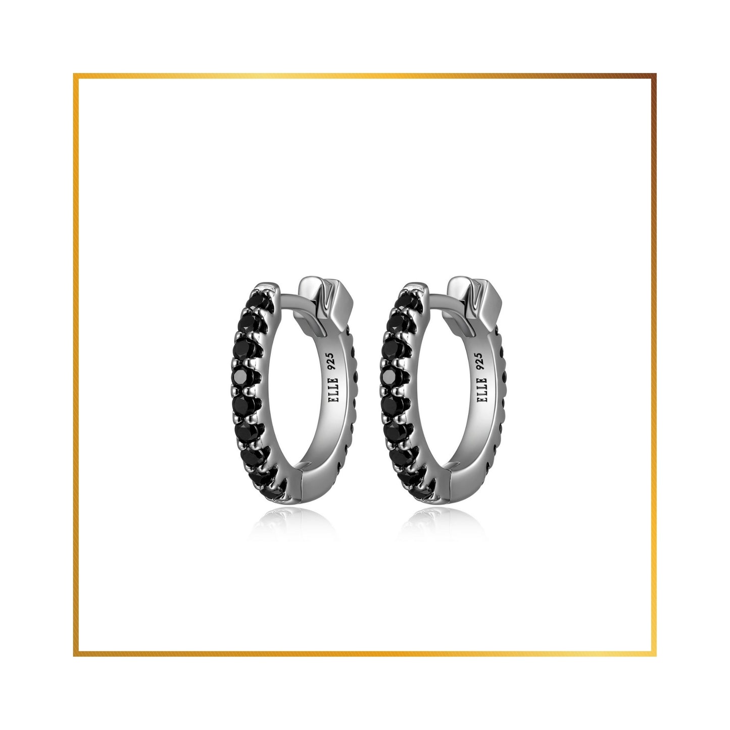 Boucle d'oreille Elle Huggies sprinels noirs