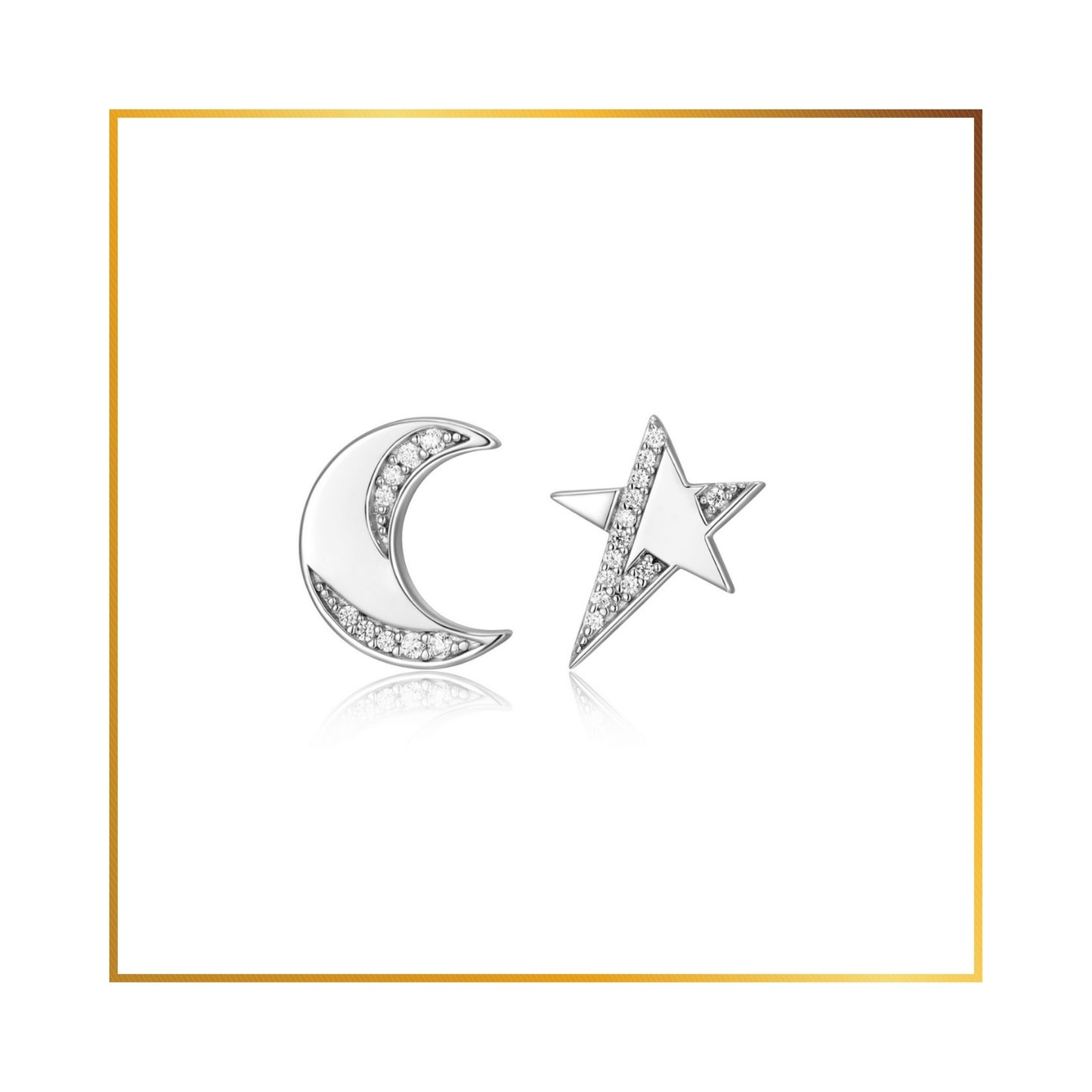 Boucle d'oreille Elle lune et étoile