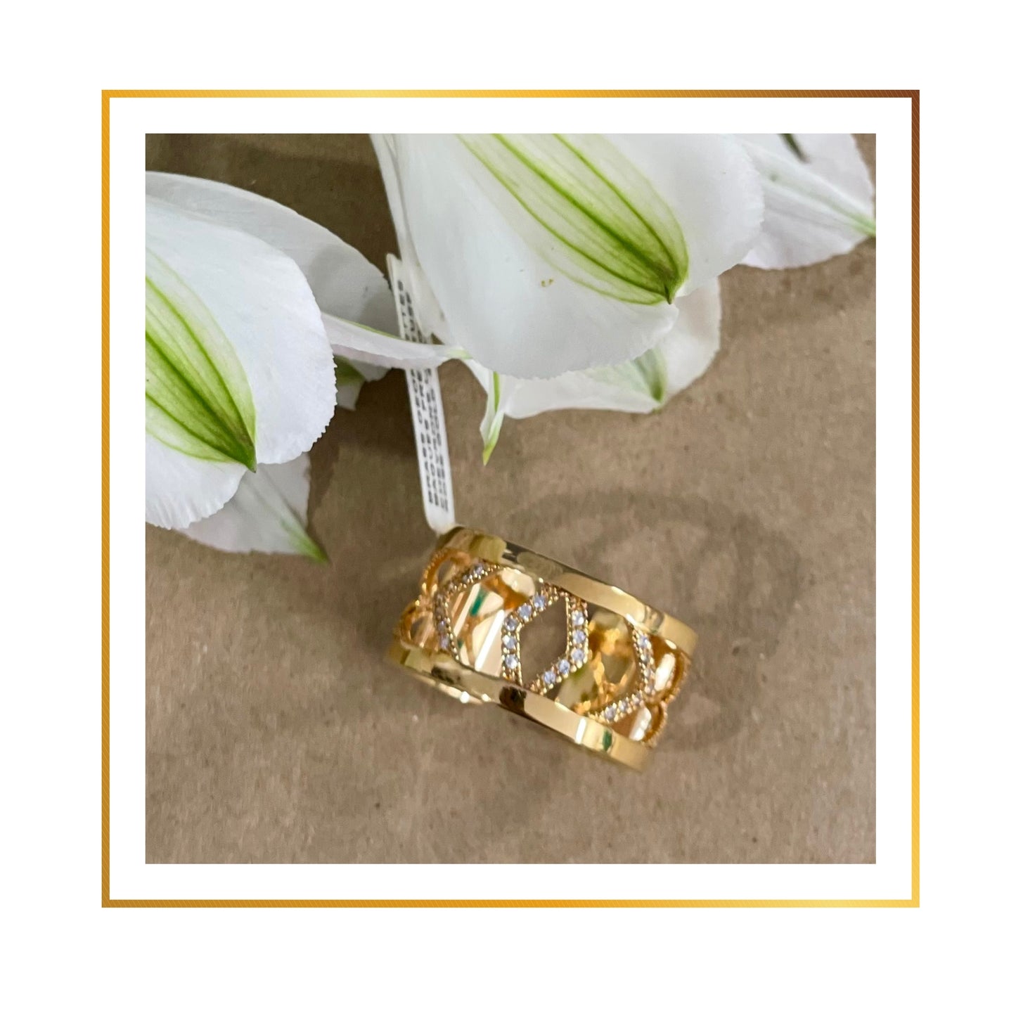 Bague Georgette 12mm précieuse chevrons