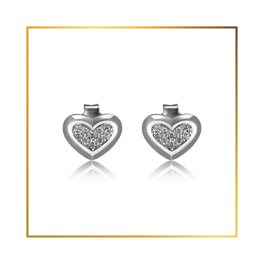 Boucle d'oreille Elle coeur cubics