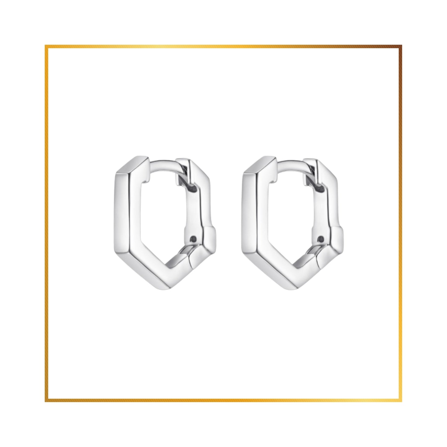 Boucle d'oreille Elle Huggies hexagone