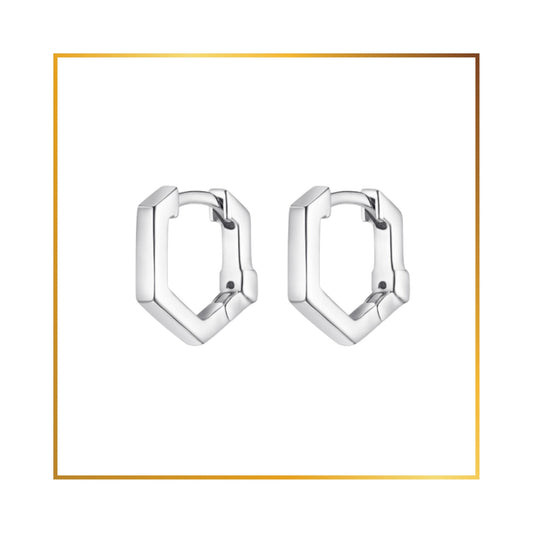 Boucle d'oreille Elle Huggies hexagone