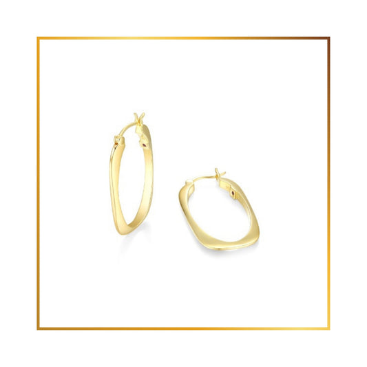 Boucle d'oreille Elle Gold Anneau rectangle