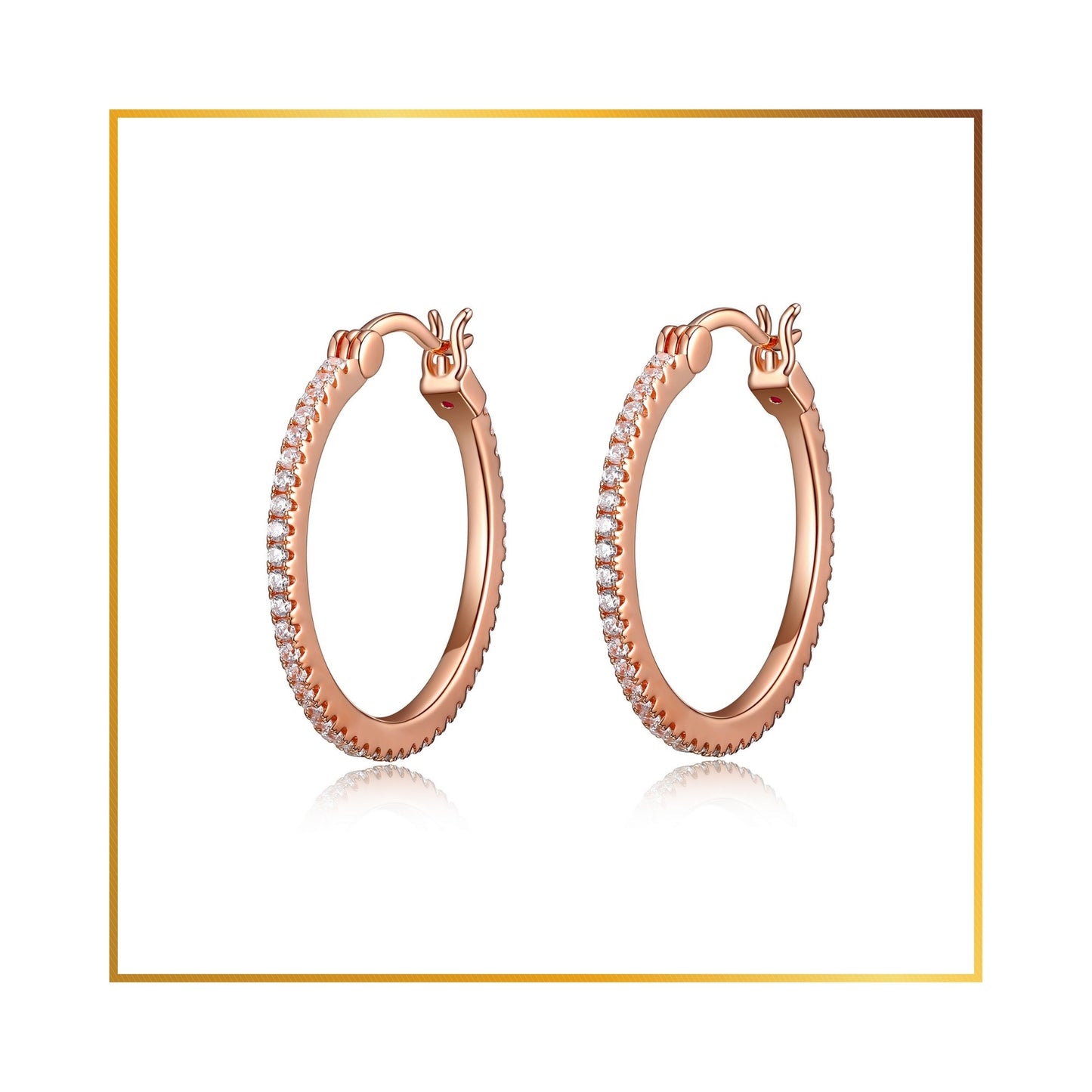 Boucle d'oreille Elle Anneau cubics rose gold