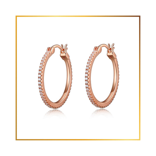 Boucle d'oreille Elle Anneau cubics rose gold