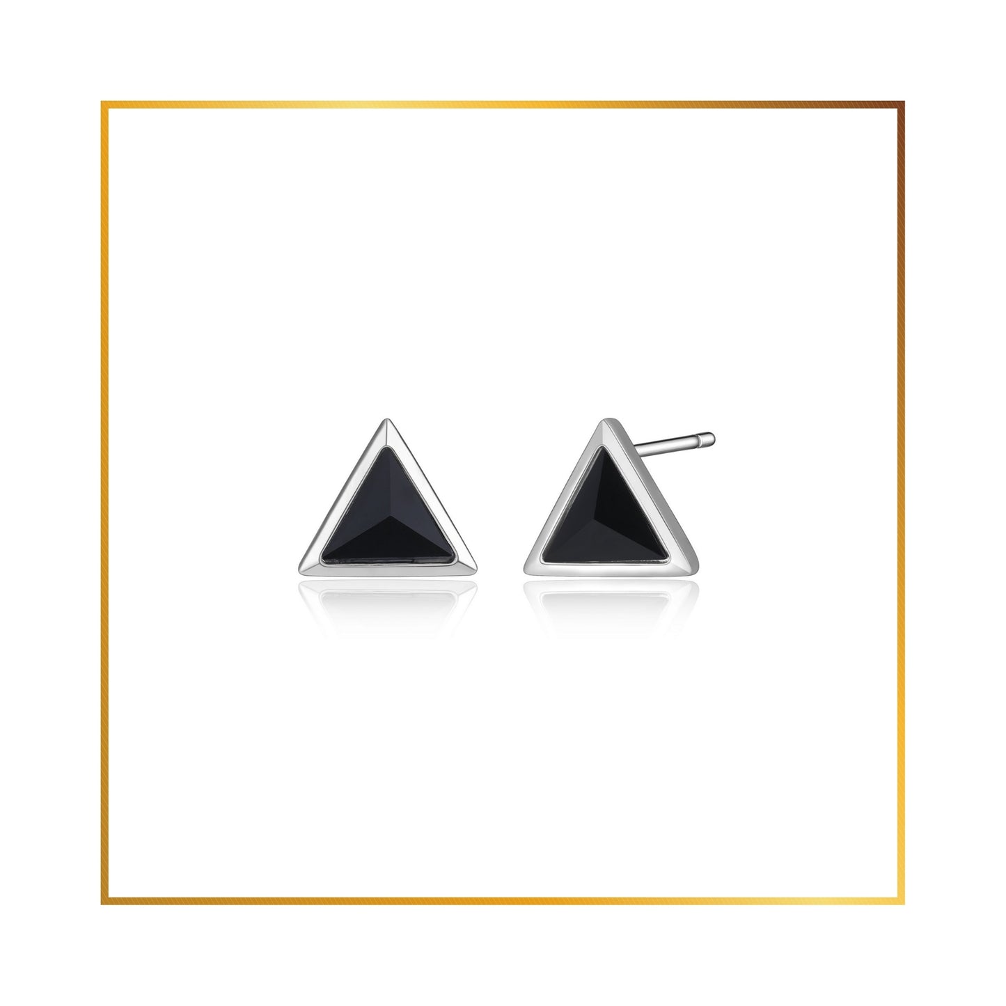 Boucle d'oreille Elle triangle Onyx