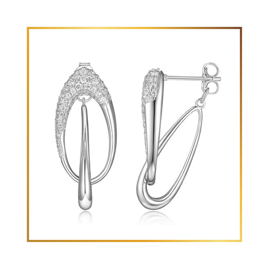 Boucle d'oreille Elle anneau double cubics