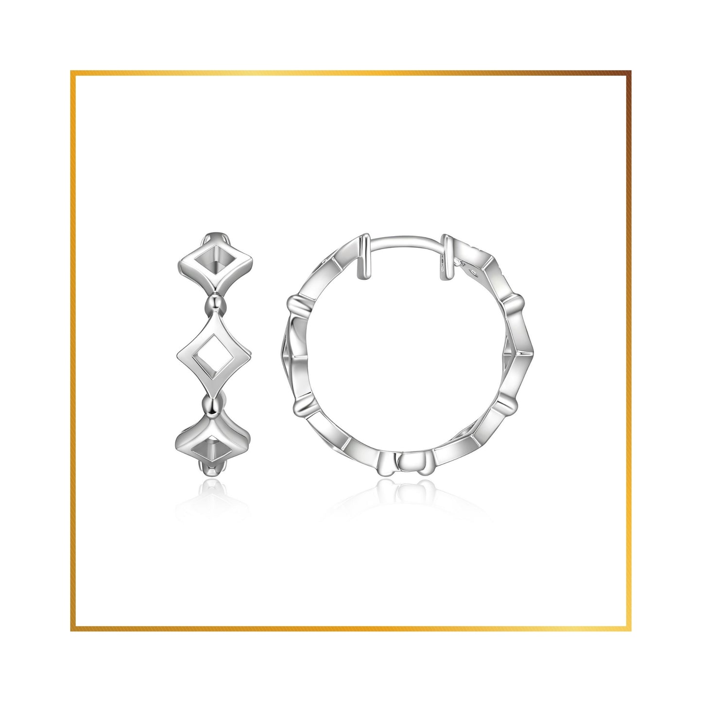 Boucle d'oreille Elle Huggies losange