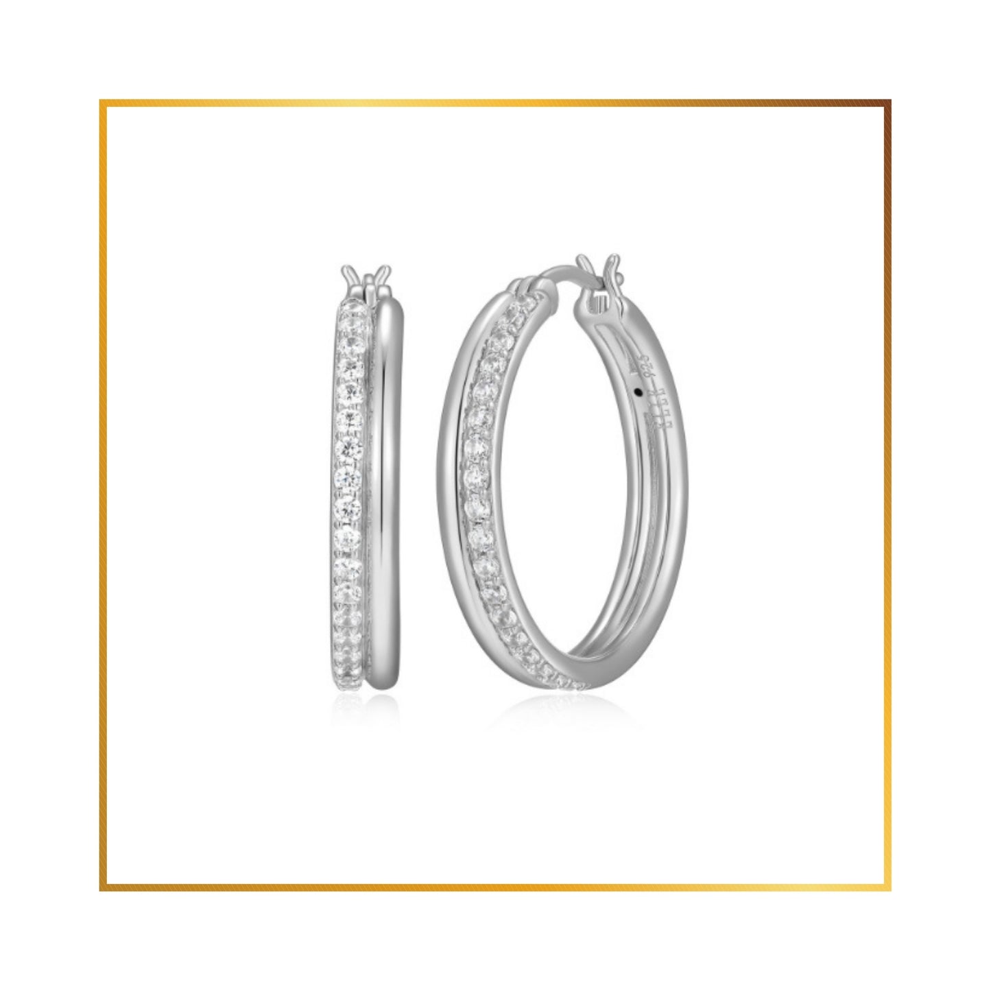 Boucle d'oreille Elle Anneau double 26mm