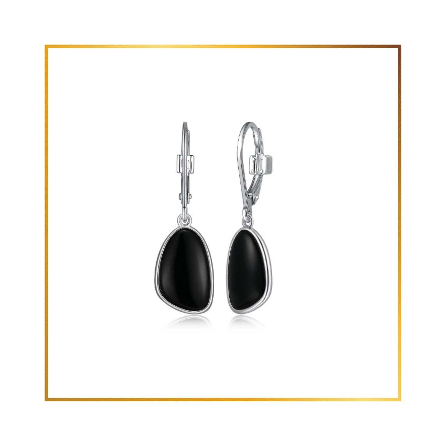 Boucle d'oreille Elle Agate noir pendante
