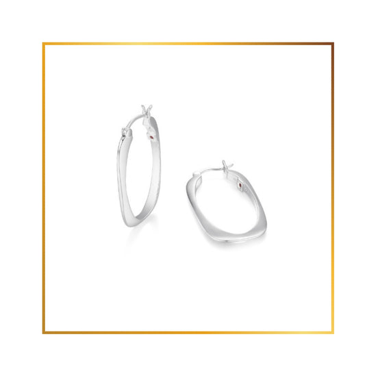 Boucle d'oreille Elle Anneau Rectangle uni
