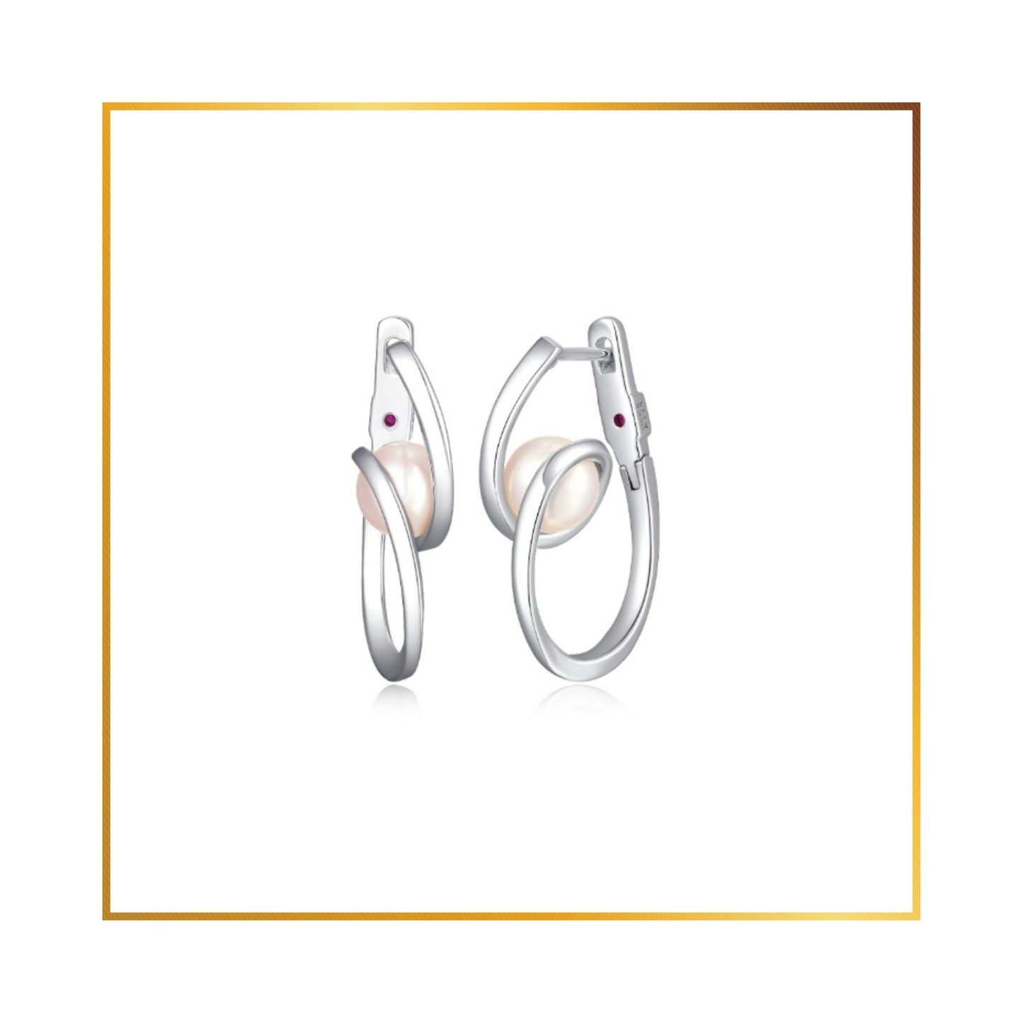 Boucle d'oreille Elle  Perle d'eau douce