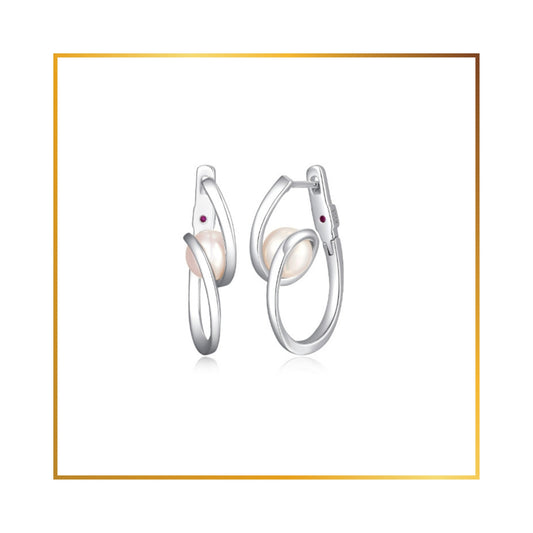 Boucle d'oreille Elle  Perle d'eau douce