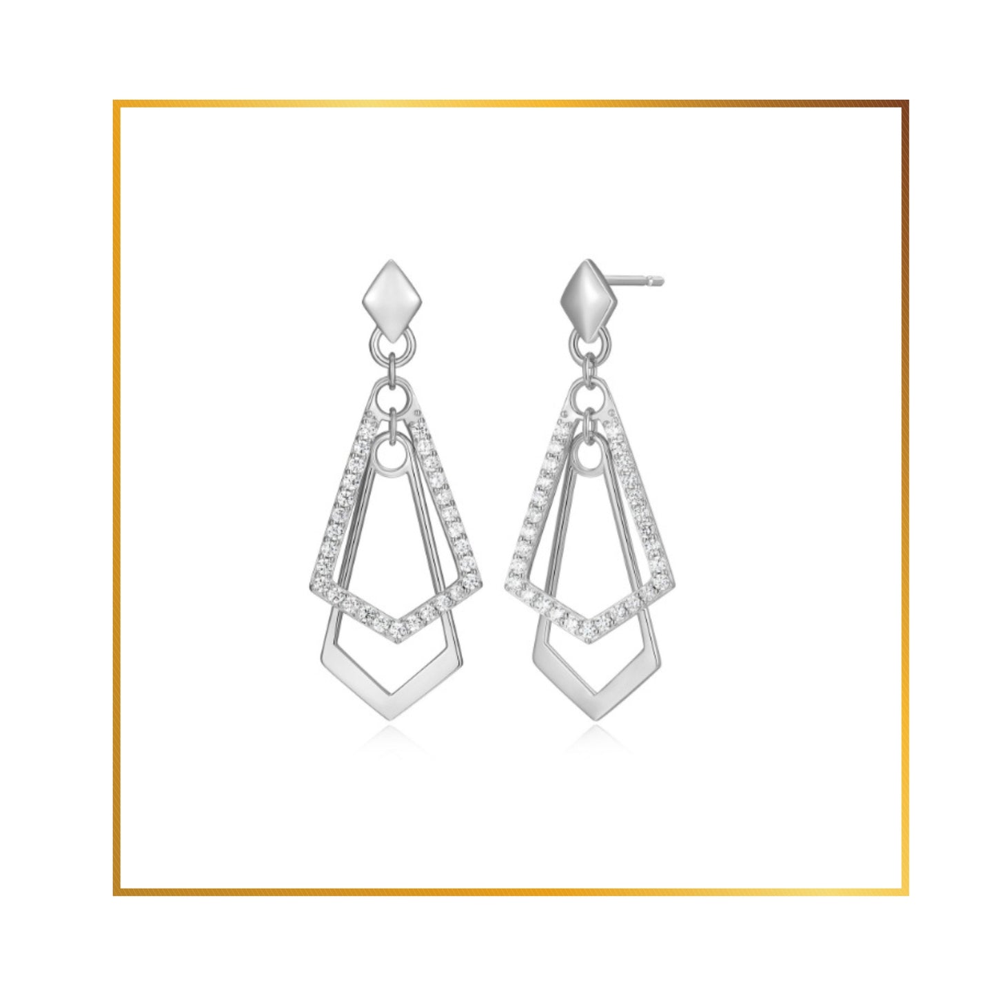 Boucle d'oreille Elle pendante cubics