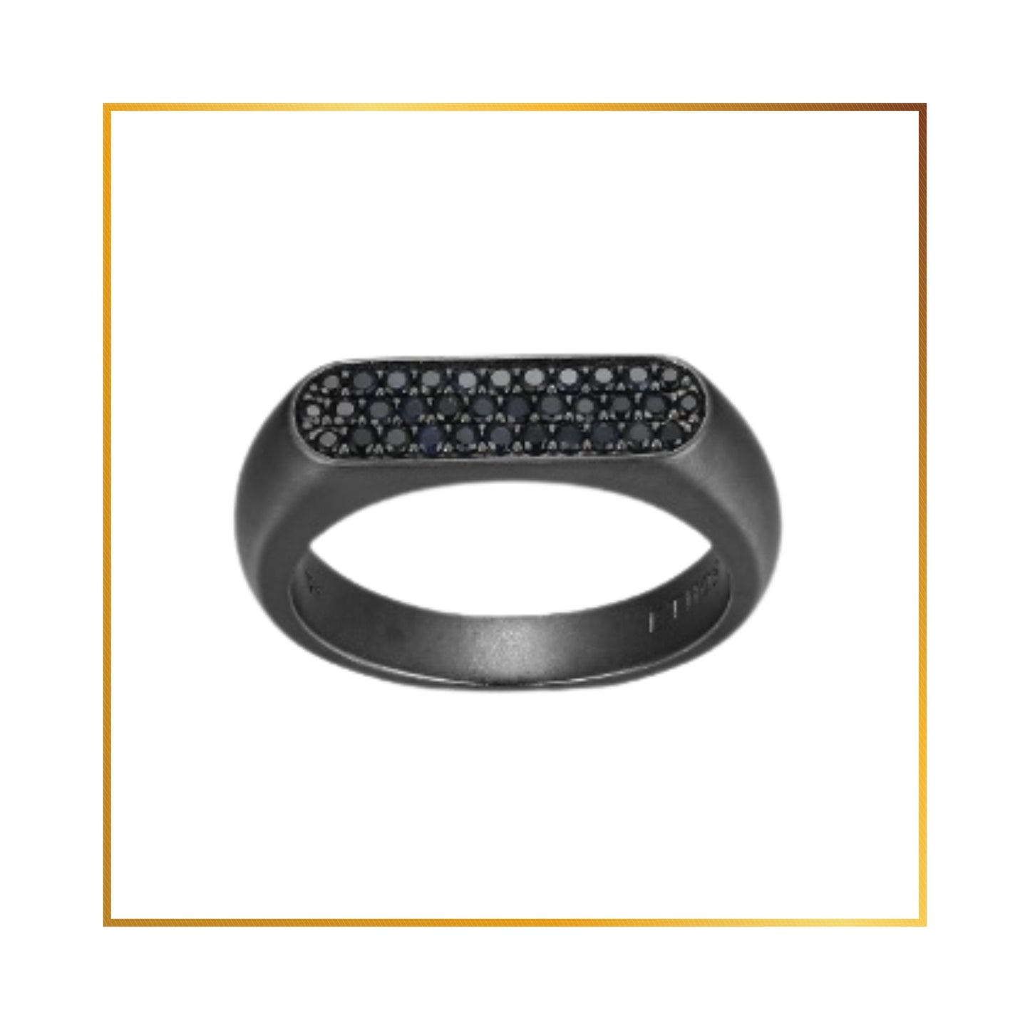 Bague Ethos Chevalière Saphirs Noirs