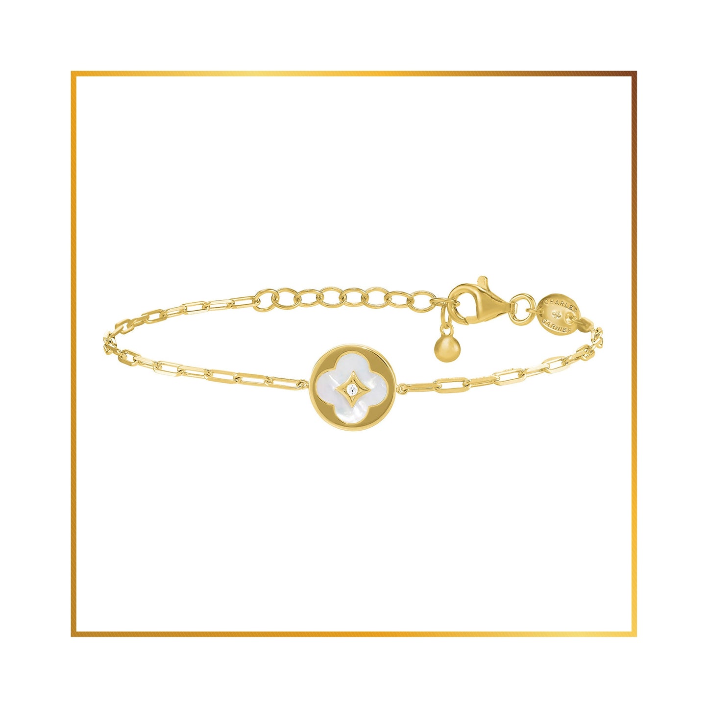 Bracelet trèfle nacre de perle