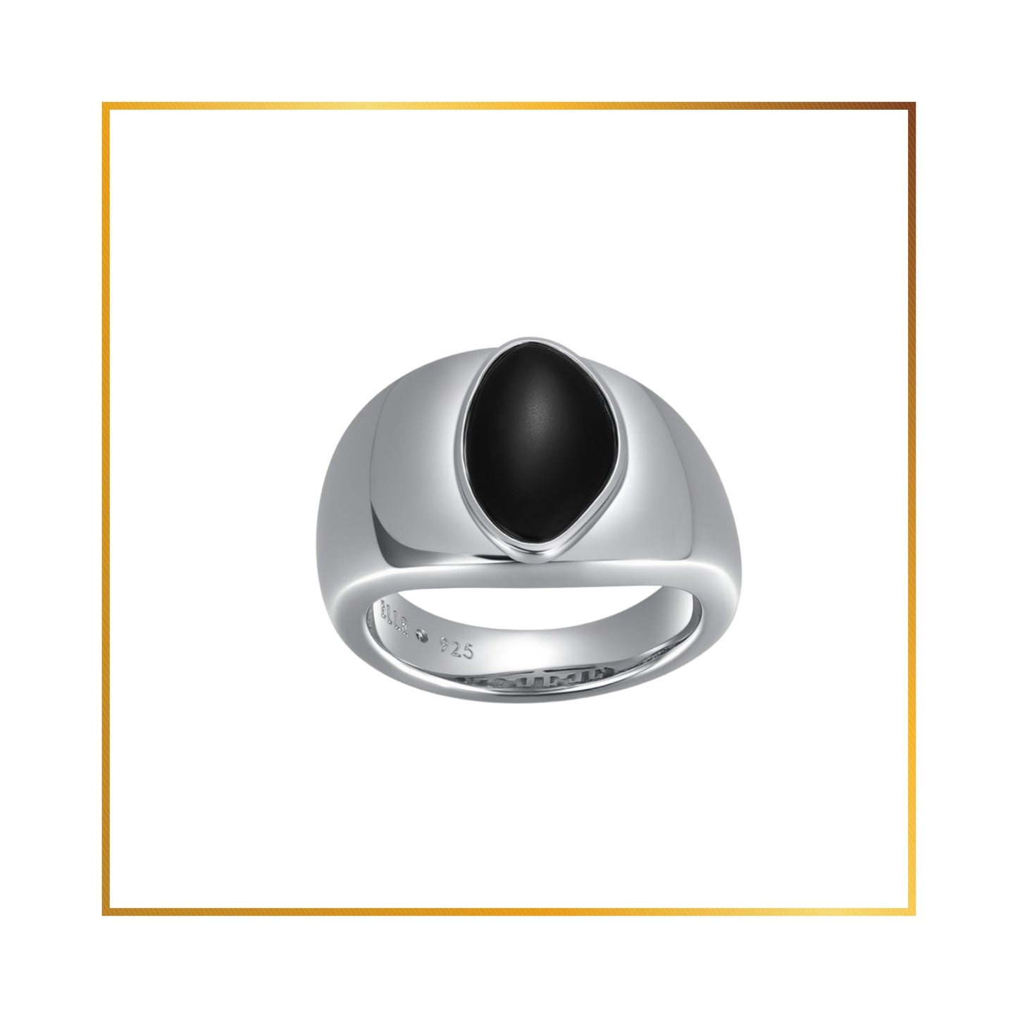 bague Elle Agate Noir