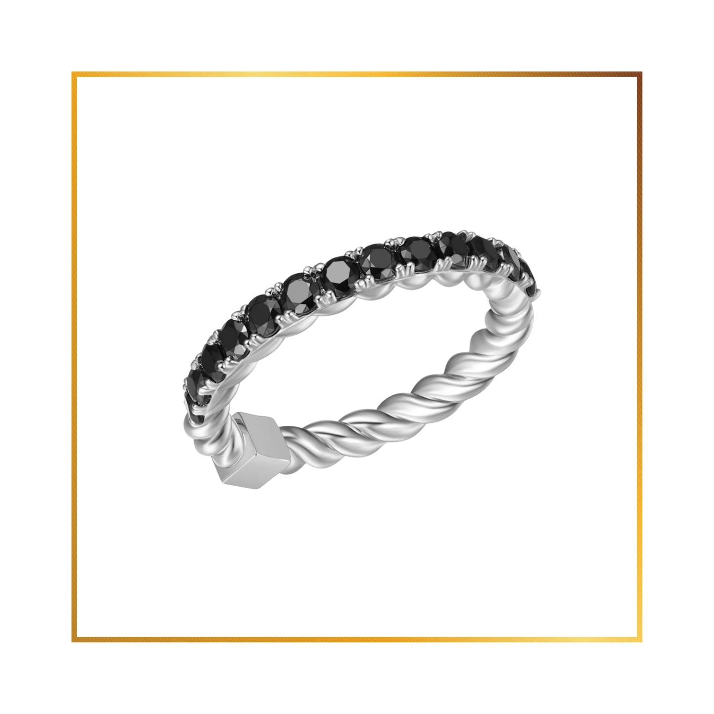 Bague Elle Éternité Spinel Noirs