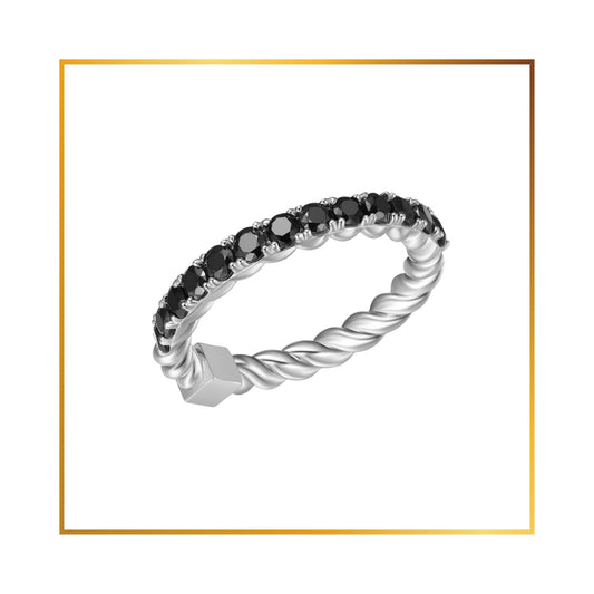 Bague Elle Éternité Spinel Noirs