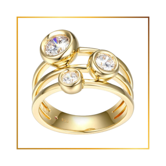 Bague Elle cubics plaqué Gold