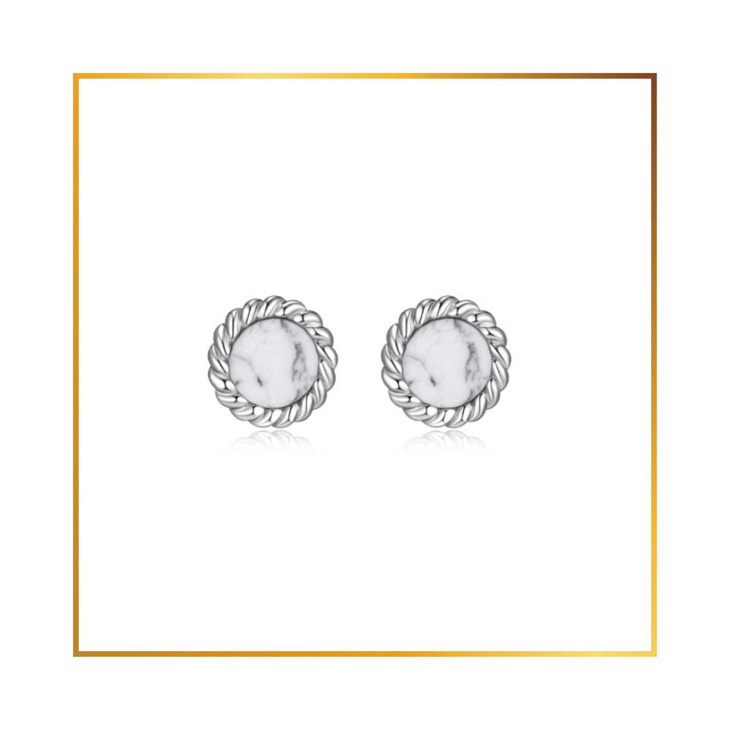 Boucle d'oreille Elle Howlite